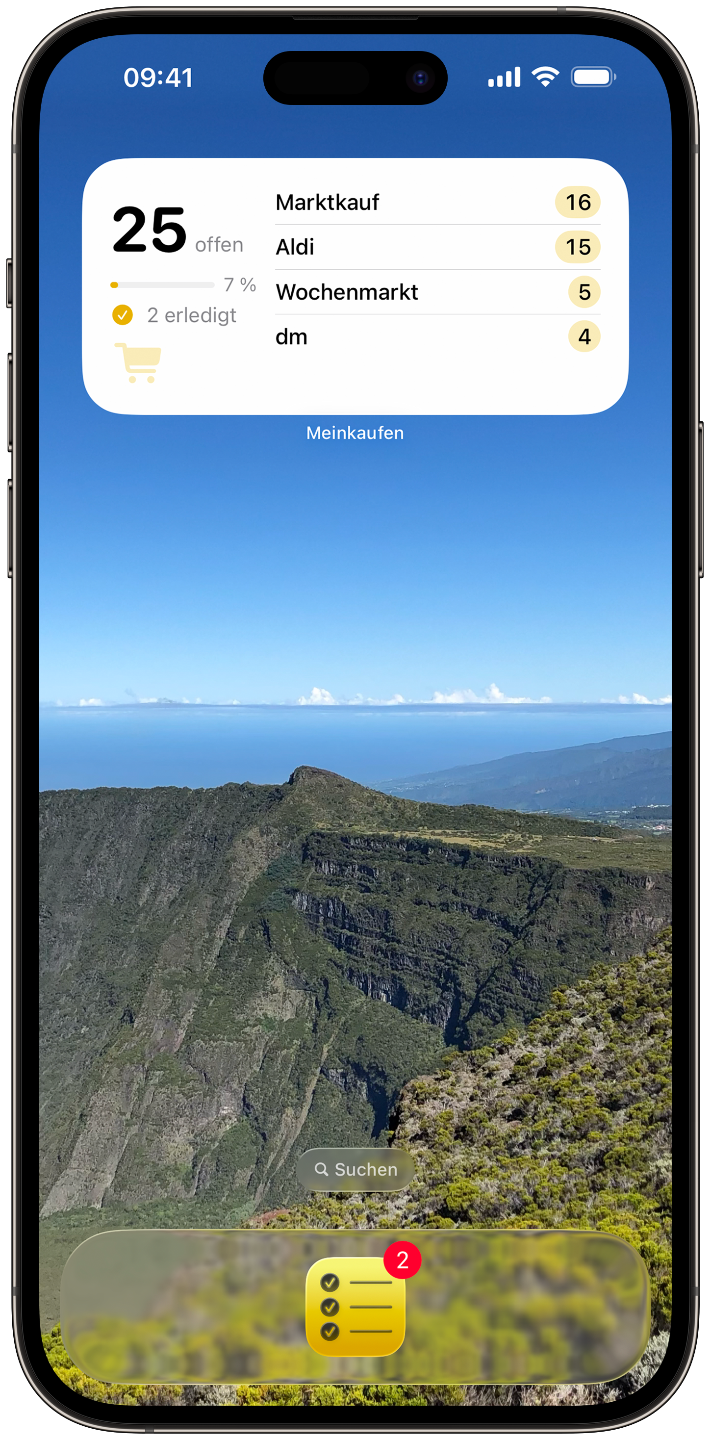 Konfigurierbare Meinkaufen-Widgets auf dem iPhone-Home-Bildschirm